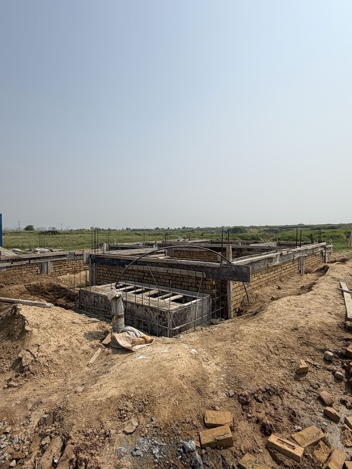 Foundation brickwork and reinforced concrete at the Haider Associates E-12 construction project