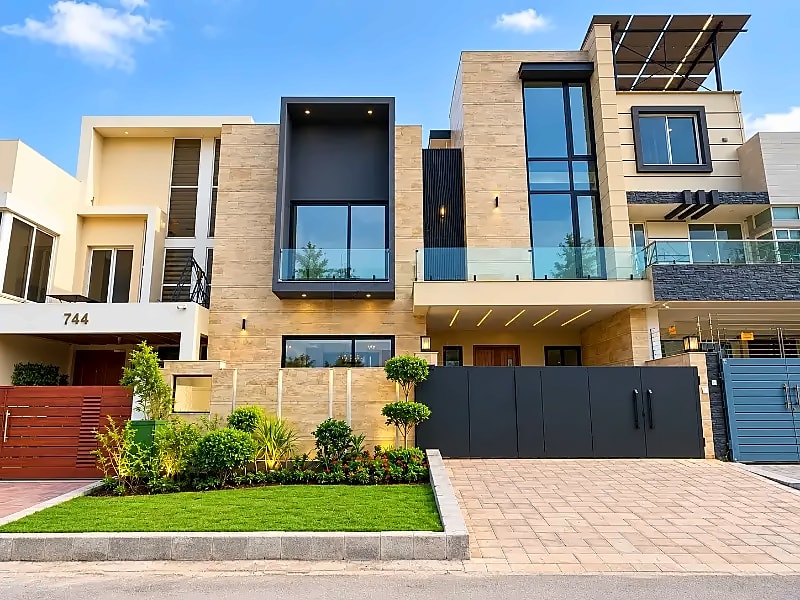 Front exterior and entrance gate of the 10 Marla double-unit house in D-12/2 Islamabad